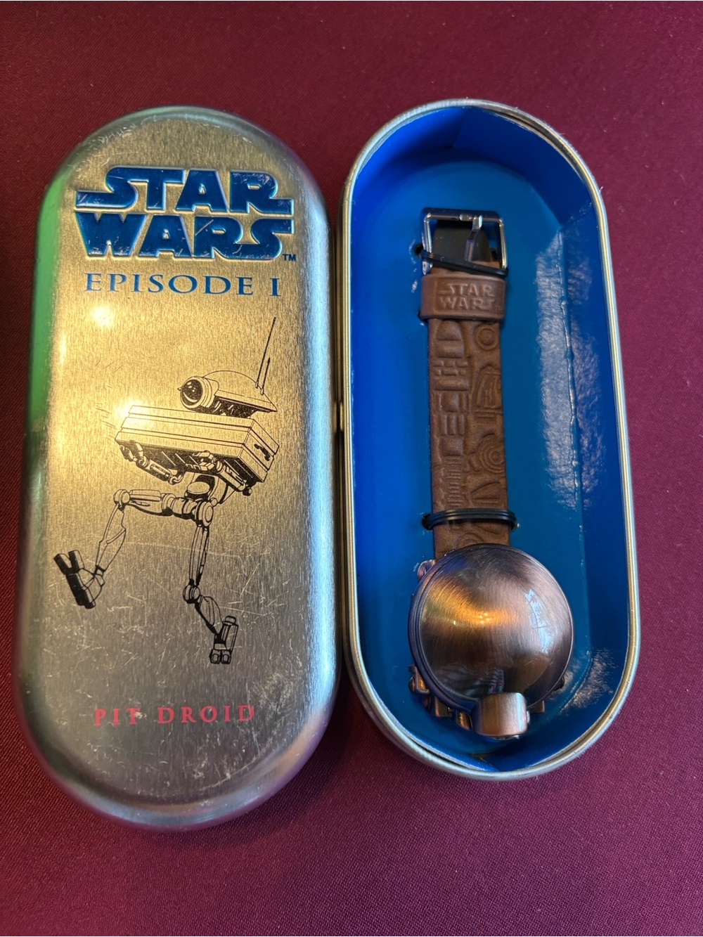Star Wars Pit Droid Watch - Brown Strap, Bronze Case 1999